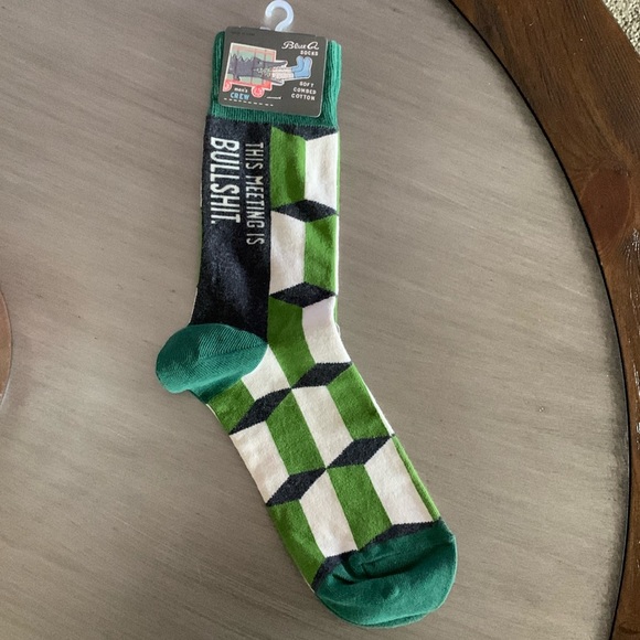 Men’s Crew Socks Gag Gift This Meeting is BS New by Blue Q socks - Picture 1 of 7